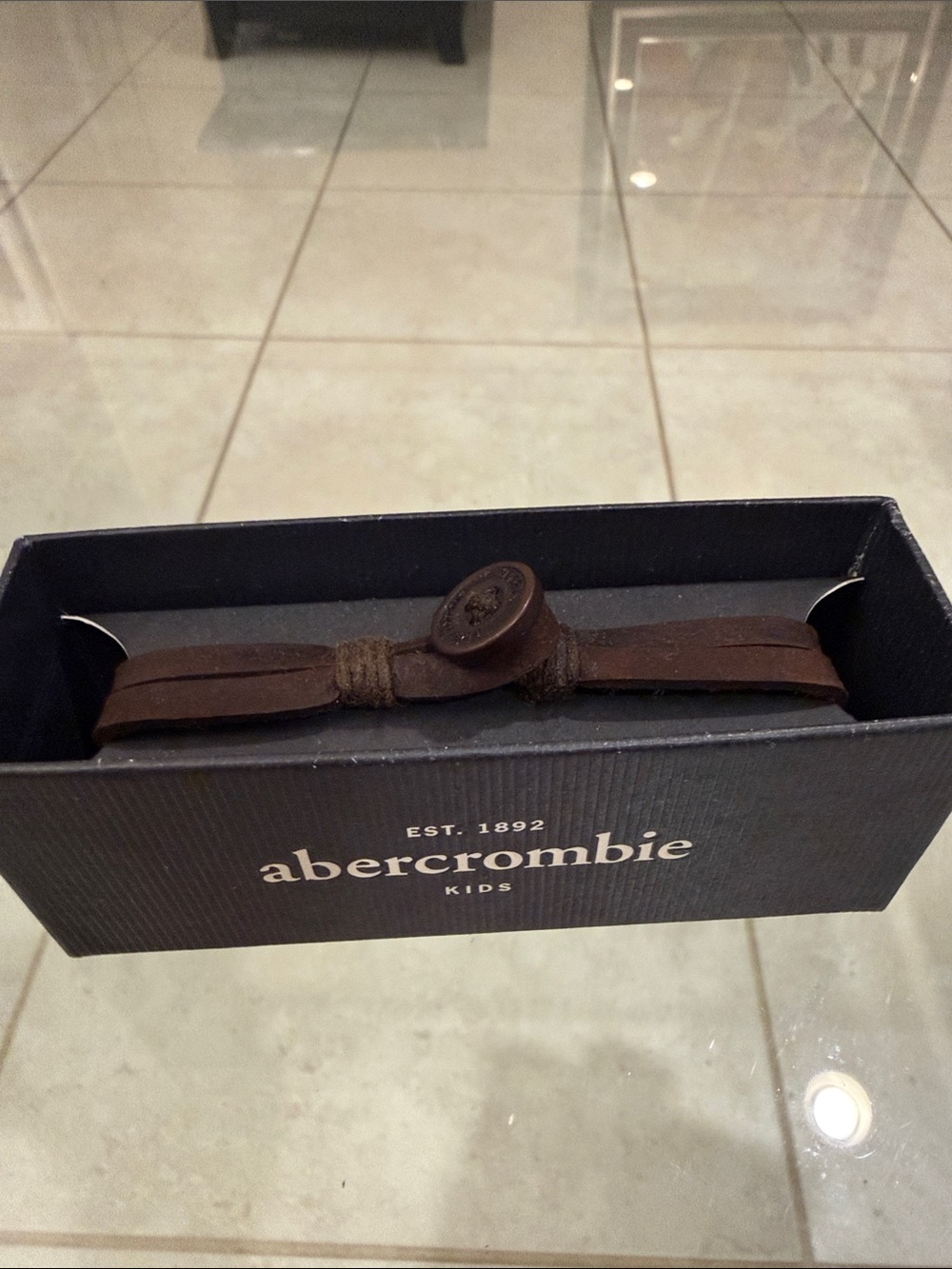 Abercrombie & Fitch Brown Leather Button-Closure Bracelet - Picture 3 of 10